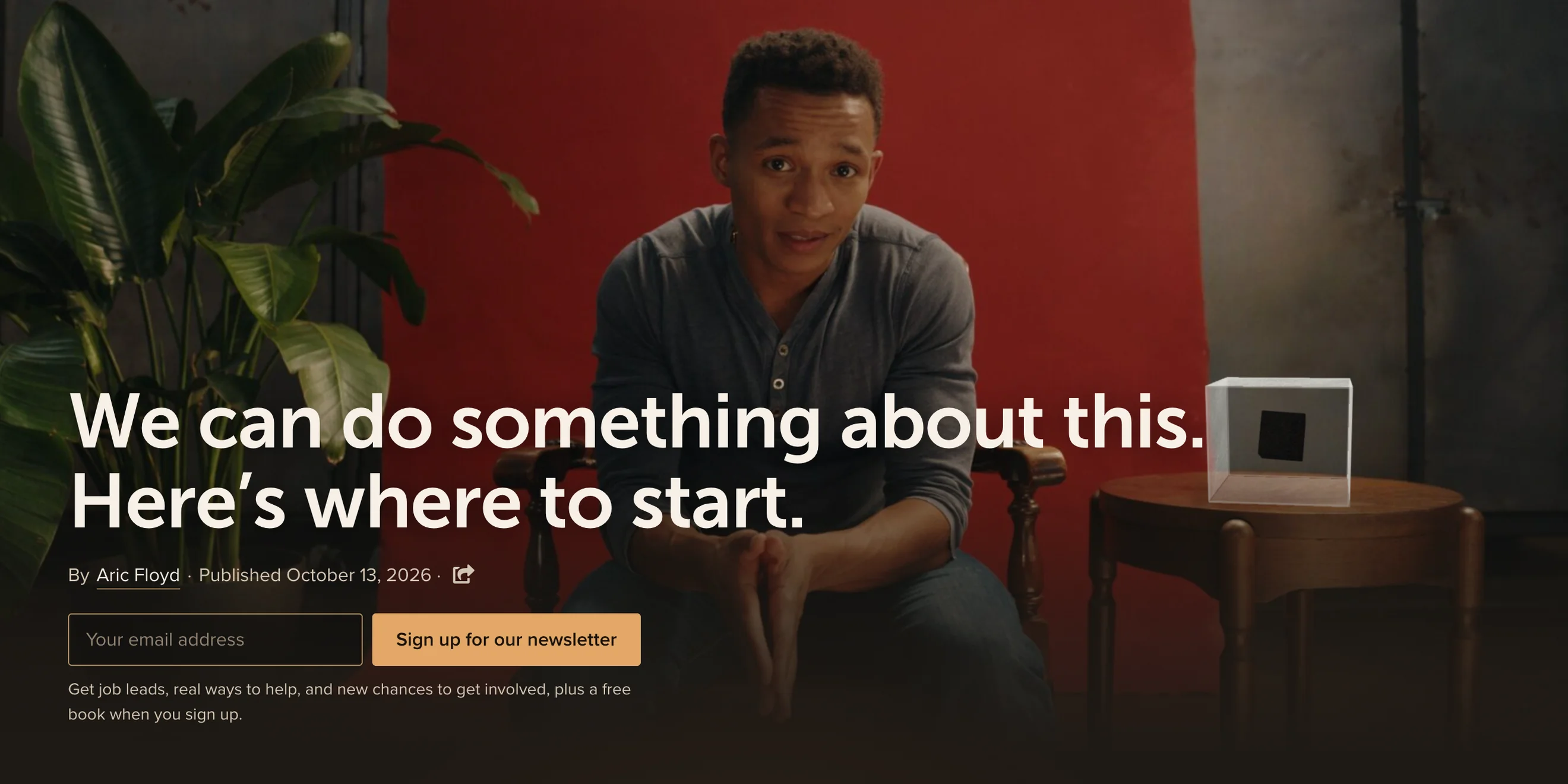 A preview of the 80,000 Hours landing page for the Hugging Face video, headed "We can do something about this. Here's where to start."